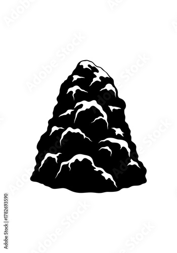 Frozen compost pile on a transparent background