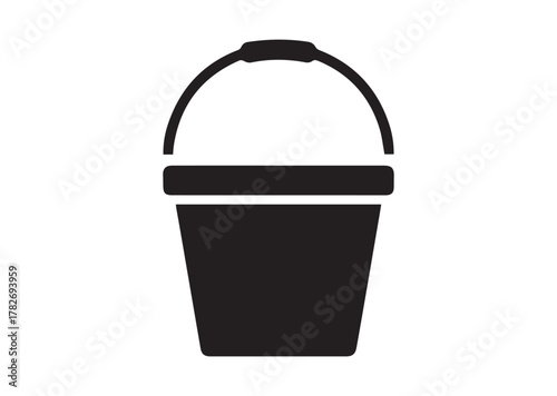 Bucket icon, Bucket solid vector