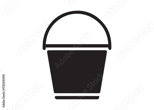 Bucket icon, Bucket solid vector