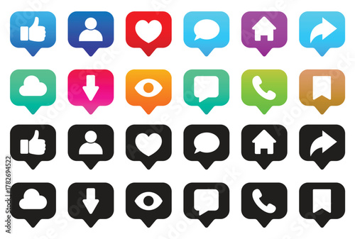 Social Media and App Notification Icons Collection