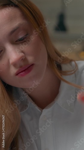 Caucasian angry mad irritated businesswoman negative annoyed business woman feeling stress emotion with work in office company CEO girl female at table has problem with papers laptop thinking decision