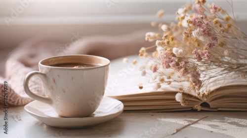 Cozy morning journal and coffee still life symbolizing sabbatical reflection.