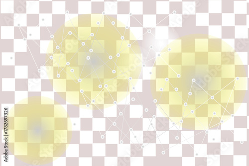 Abstract tech  connection dots. Digital technology and big data analysis background. White background with plexus lines.