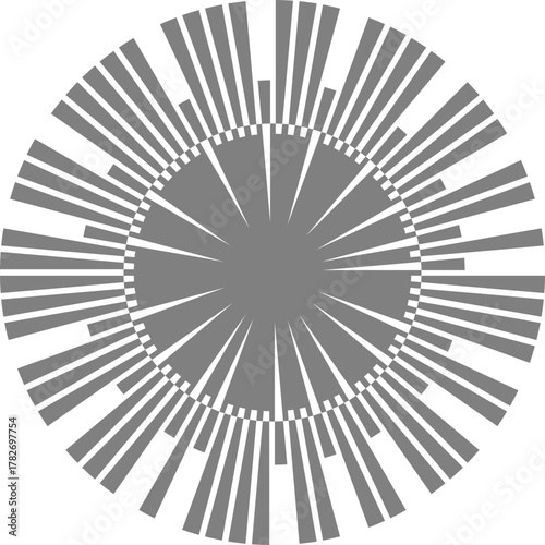 Closely aligned fine lines generate a precise concentric circular texture with continuous flow.