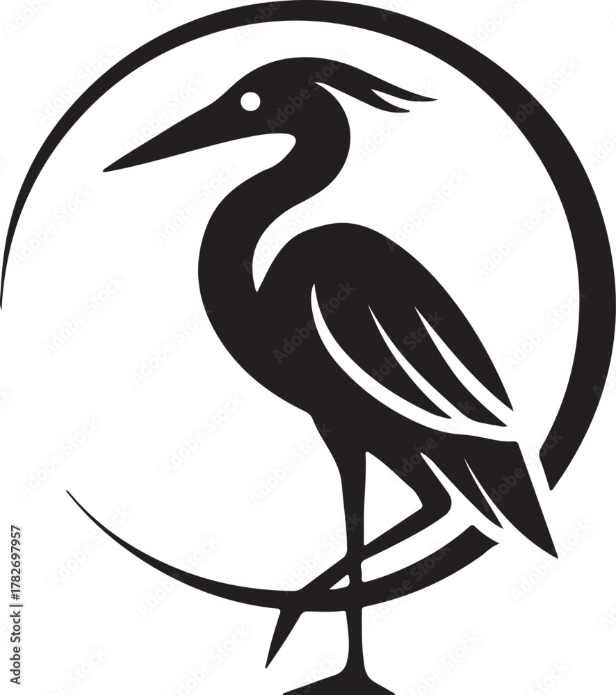 Obraz premium a heron logo silhouette icon