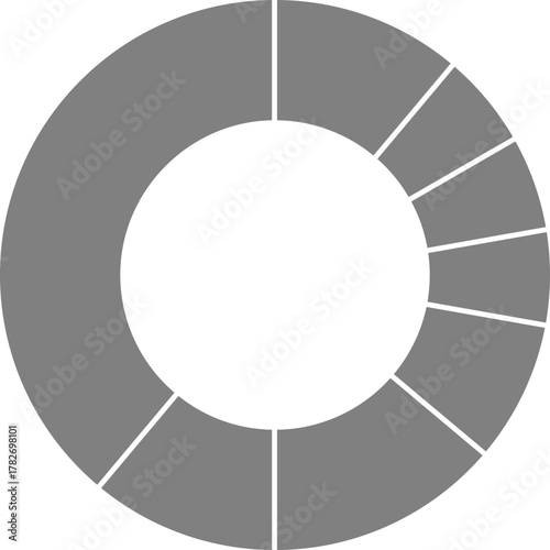 Evenly spaced circular ring divisions form a balanced radial infographic with uniform separation.