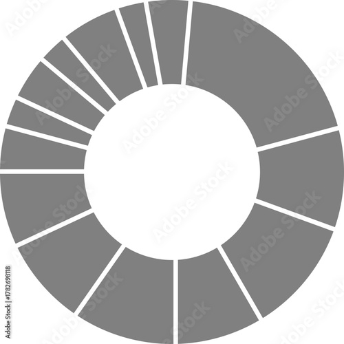 Donut infographic design with rounded edges arranges circular segments into smooth radial flow.