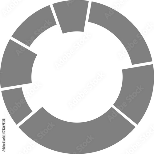 Circular donut layout uses rounded divisions to structure evenly spaced radial segments.