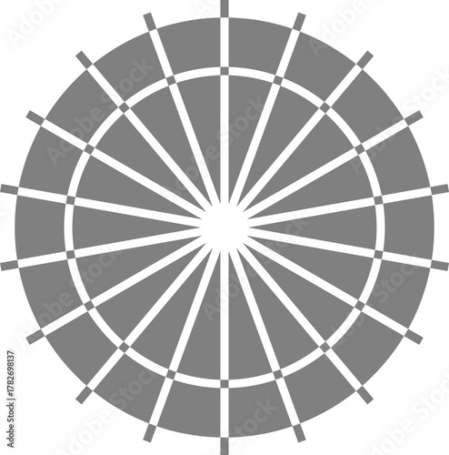 Data-driven circular wheel divides radial fields into defined segments representing structured distribution.