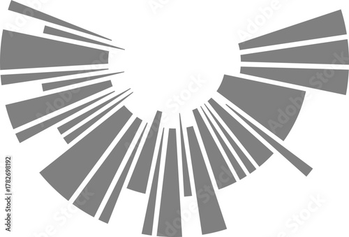 Layered wheel layout divides circular format into sequential radial sections structured for balanced presentation.