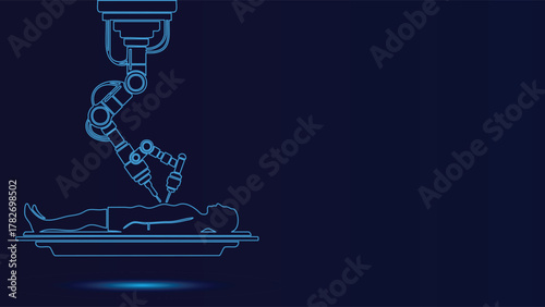 Modern Robotic Surgery Vector Illustration Advanced Medical Technology Patient Care Innovative Healthcare Future of Medicine Surgical Robot Precision and Automation
