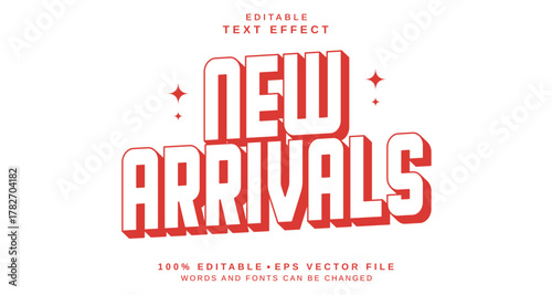 Editable text style effect - New Arrivals text style theme.