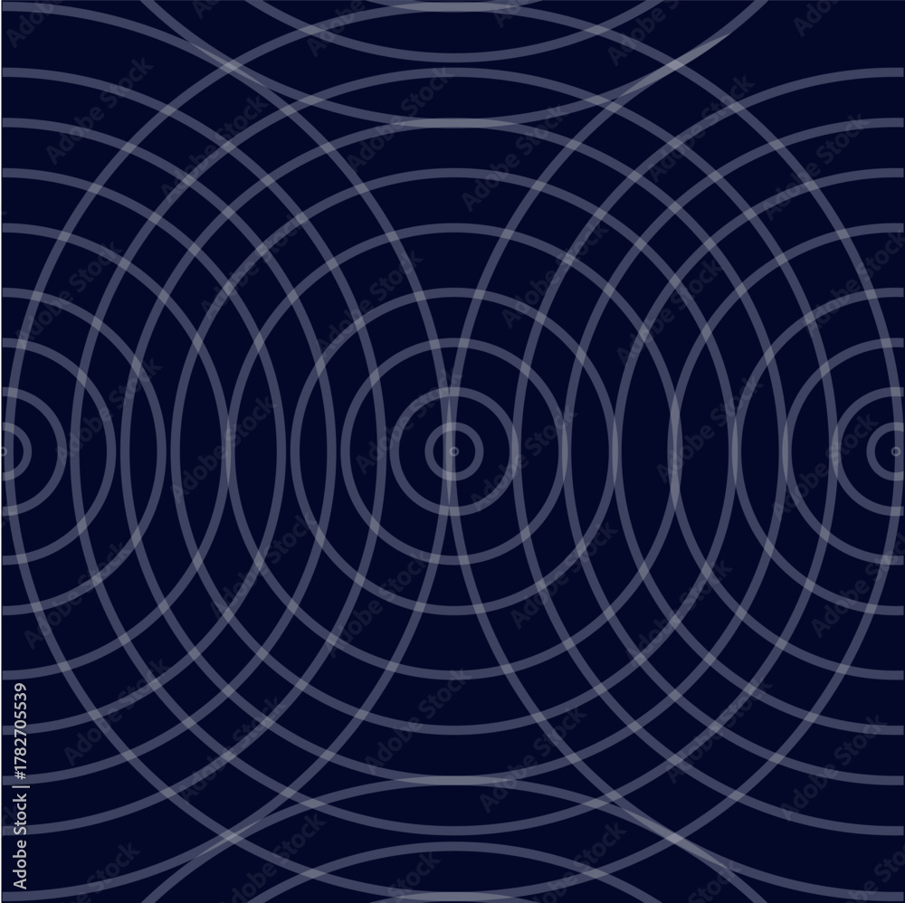 Fototapeta premium Abstract Geometric Circular Wave Pattern Background | Futuristic Minimal Dark Tech Vector Design Texture