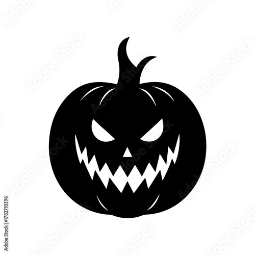 Spooky Halloween Pumpkin Silhouette Festive Jack O Lantern Design for Celebrations