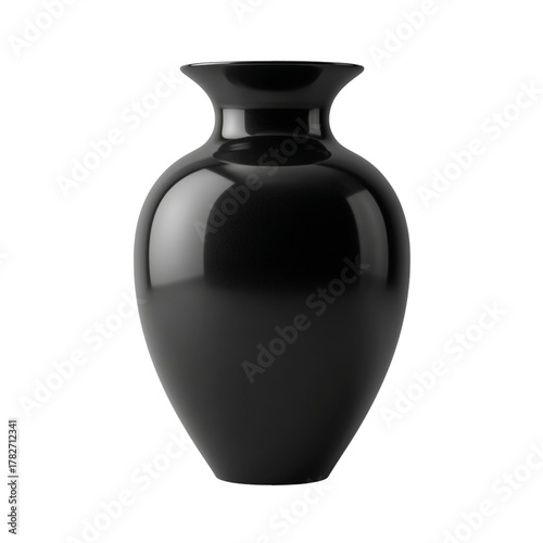 Black vase isolated on transparent background 