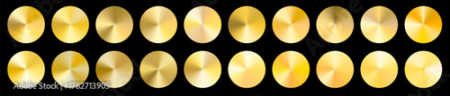 Elegant gold gradient swatch collection with metallic shine. Golden plate textures create a smooth gradient plate for luxury design.