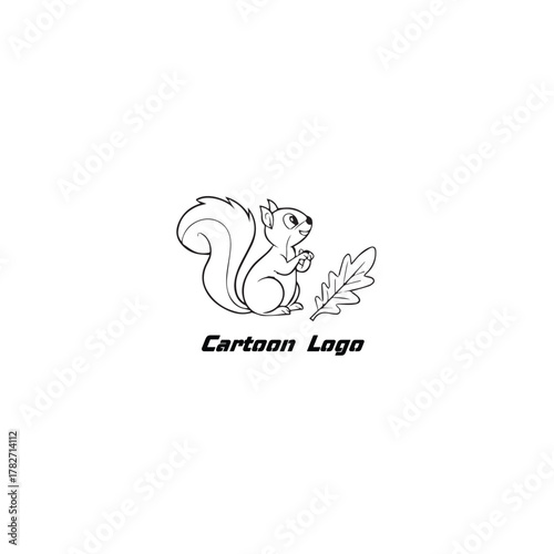 Modern Minimimalist  squirrel Logo