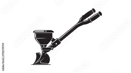 Precision Seed Planting Tool for Efficient Gardening and Farming, Black and White Icon Style, Ideal for Sustainable Agriculture and Home Gardening Projects, Manual Seeder