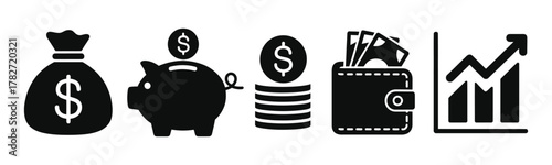 Finance icons set Vector