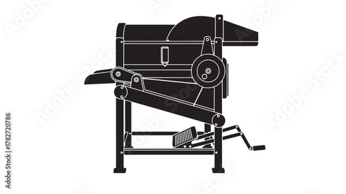 Discover the timeless elegance of vintage farm equipment with this striking silhouette, a perfect addition to add rustic charm and authenticity to your next design project