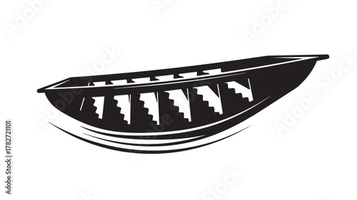 Explore traditional seafaring with this bold outrigger canoe illustration, perfect for cultural projects or adventure themes, evoking a sense of exploration and heritage