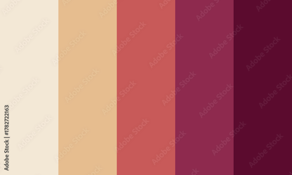 Obraz premium Vector color palette of various beige and dark red colors