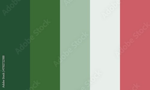 Vector color palette of various colors of green and red