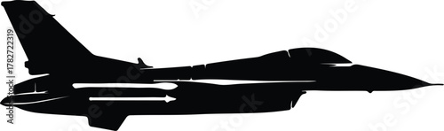 Illustrator F-16 Fighting Falcon jet fighter plane Silhouette vector
