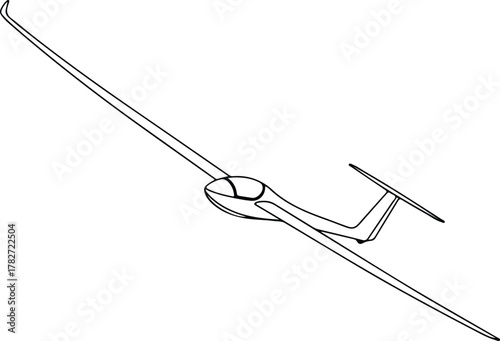 Illustrator glider silhouette soaring high minimalist design vector