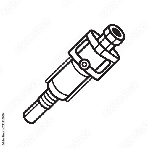 Line art illustration of a pneumatic tool handle and trigger assembly