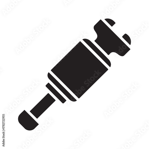 Black silhouette icon of a bicycle shock absorber