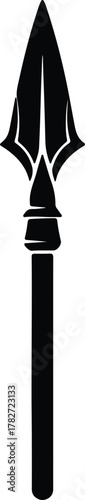 Illustrator Sharp spear historical weapon black design Silhouette vector