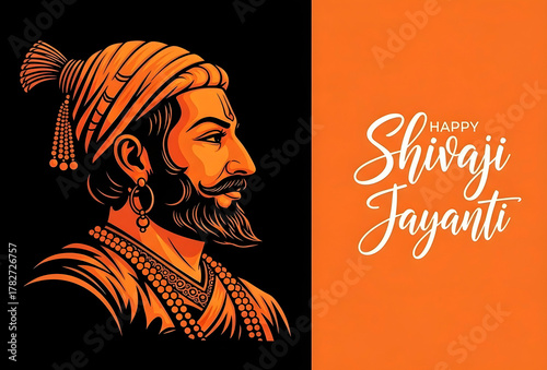 Illustration of chhatrapati shivaji maharaj for shivaji jayanti