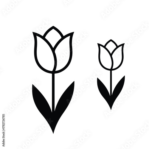 Tulip silhouette vector design - Vector illustration of a plant