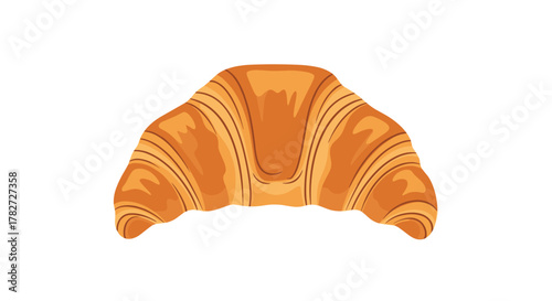 A delicious golden-brown croissant, a classic French breakfast pastry, illustrated in a clean cartoon style on a bright white background.