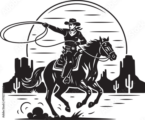 Knight riding horse silhouette vector illustration