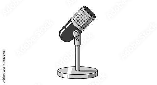 Vintage Microphone on Stand.