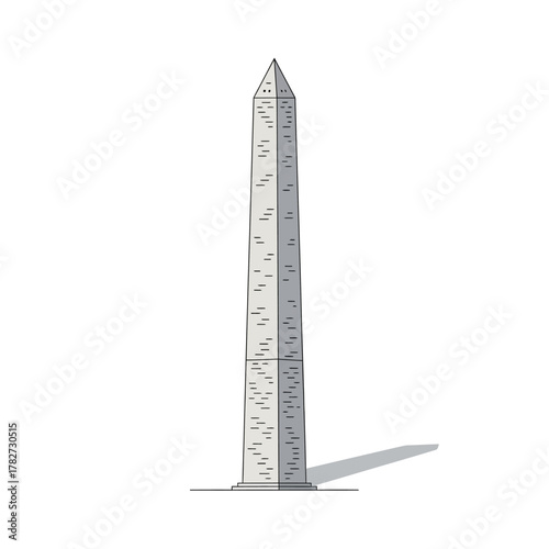 Washington Monument Obelisk Illustration.
