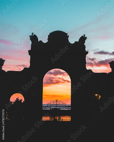 sunset over the memorial