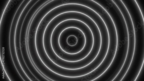 Seamless 4K loop of breathing concentric rings; soothing, brand‑safe graphic background with copy space for titles, overlays, and motion design.