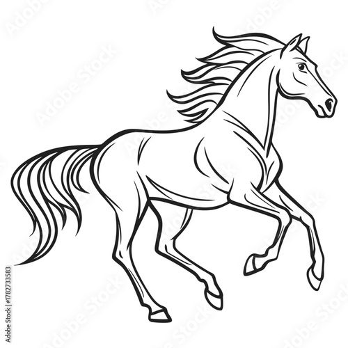 Elegant horse prancing gracefully