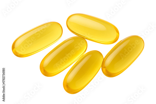Fish Oil Pill Omega 3 Isolated on White Background