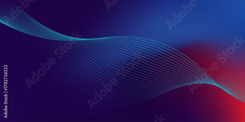 Blue purple red gradient mesh abstract background with wavy blended lines nice for wallpaper or banner