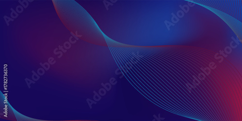 Wavy pink blue blended lines with blue and purple gradient mesh abstract background nice for wallpaper ,banner or card