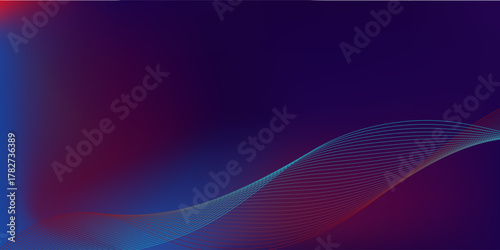 Wavy pink blue blended lines with blue and purple gradient mesh abstract background nice for wallpaper ,banner or card