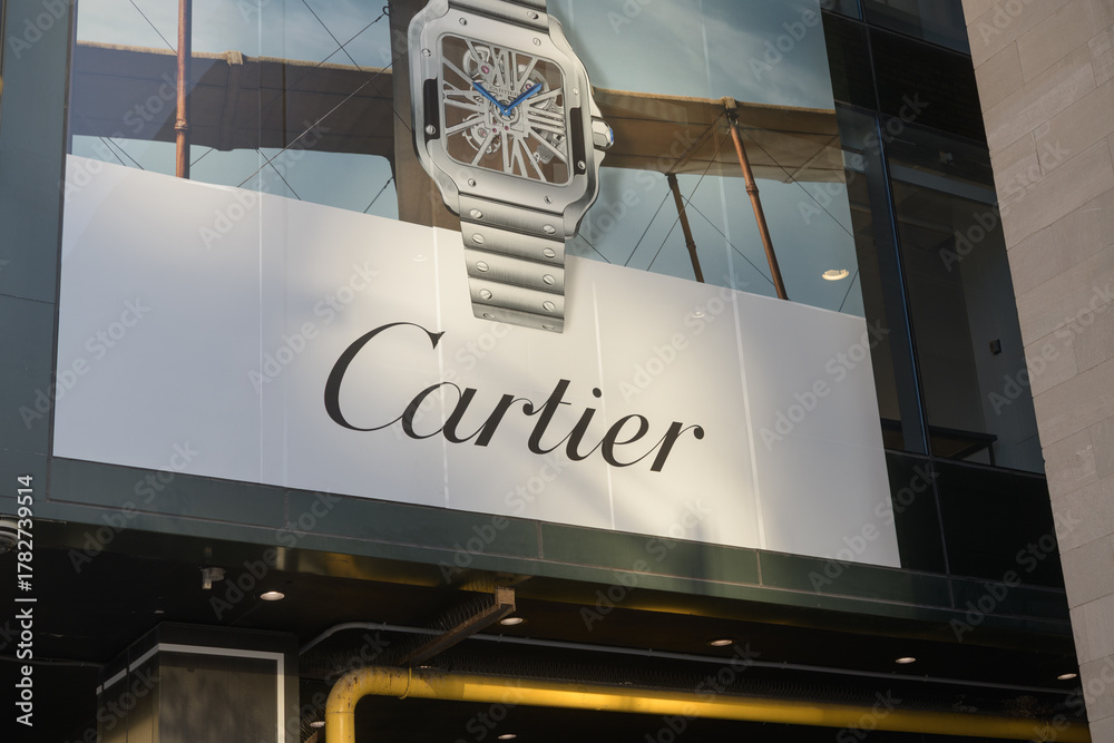 Obraz premium traditional banner ad for Cartier watch, Bloor St W, Toronto