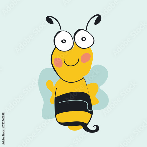 Honey bee cartoon vector 