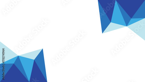 Clean White Background Template with Blue Geometric Corners Abstract Modern Business Design