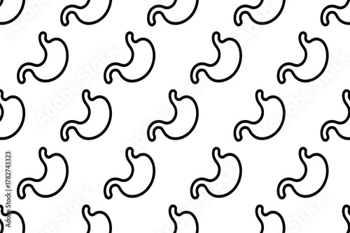 Human stomach organ seamless pattern medical background