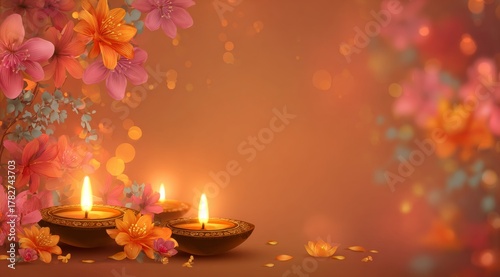 Candles and Flowers Create a Serene Atmosphere for a Festive Celebration at N...